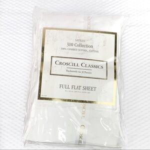 𝅺NEW-CROSCILL Classics SupimaCotton Full Flat Sheet